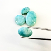 83.95 Carat Larimar 18x11.5-30x19mm Smooth Oval Shape AA Grade Cabochons Parcel - Total 4 Pcs.