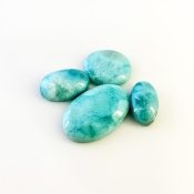 83.95 Carat Larimar 18x11.5-30x19mm Smooth Oval Shape AA Grade Cabochons Parcel - Total 4 Pcs.
