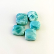 91.3 Carat Larimar 15.5x13.5-19.5x17mm Smooth Cushion Shape AA Grade Cabochons Parcel - Total 5 Pcs.