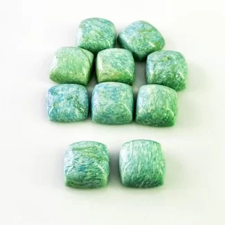 Amazonite Smooth Square Cushion Shape AA Grade Cabochon Parcel - 14mm - 10 Pc. - 127.50 Cts.