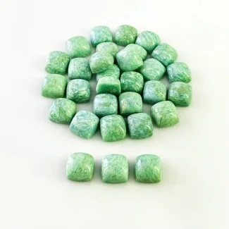 165 Cts. Amazonite 10mm Smooth Square Cushion Shape AA Grade Cabochons Parcel - Total 30 Pcs.
