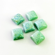 111.15 Cts. Amazonite 15mm Smooth Square Shape AA Grade Cabochons Parcel - Total 6 Pcs.