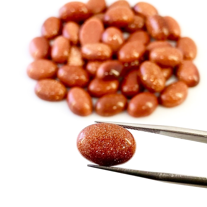 261.10 Cts. Sand Stone 14x10mm Smooth Oval Shape AAA Grade Cabochons Parcel - Total 40 Pcs.