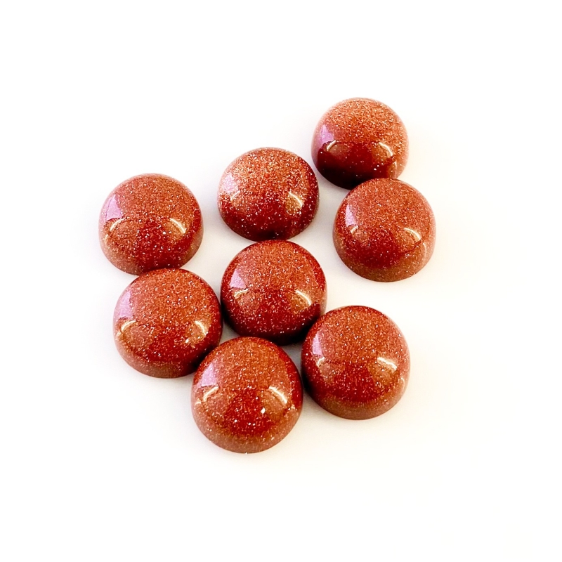 108.55 Cts. Sand Stone 15mm Smooth Round Shape AAA Grade Cabochons Parcel - Total 8 Pcs.