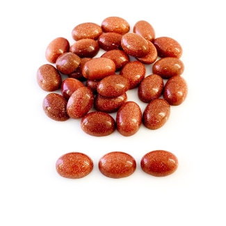 200.30 Cts. Sand Stone 14x10mm Smooth Oval Shape AAA Grade Cabochons Parcel - Total 30 Pcs.