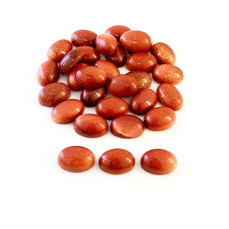 201.95 Cts. Sand Stone 14x10mm Smooth Oval Shape AAA Grade Cabochons Parcel - Total 30 Pcs.