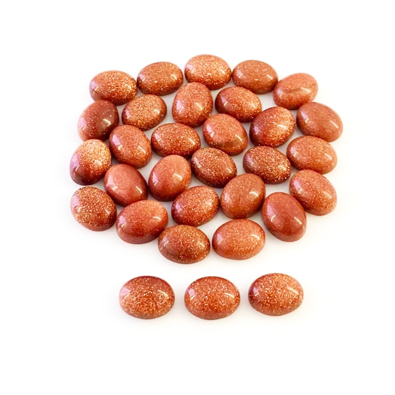 67.75 Cts. Sand Stone 9x7mm Smooth Oval Shape AAA Grade Cabochons Parcel - Total 31 Pcs.