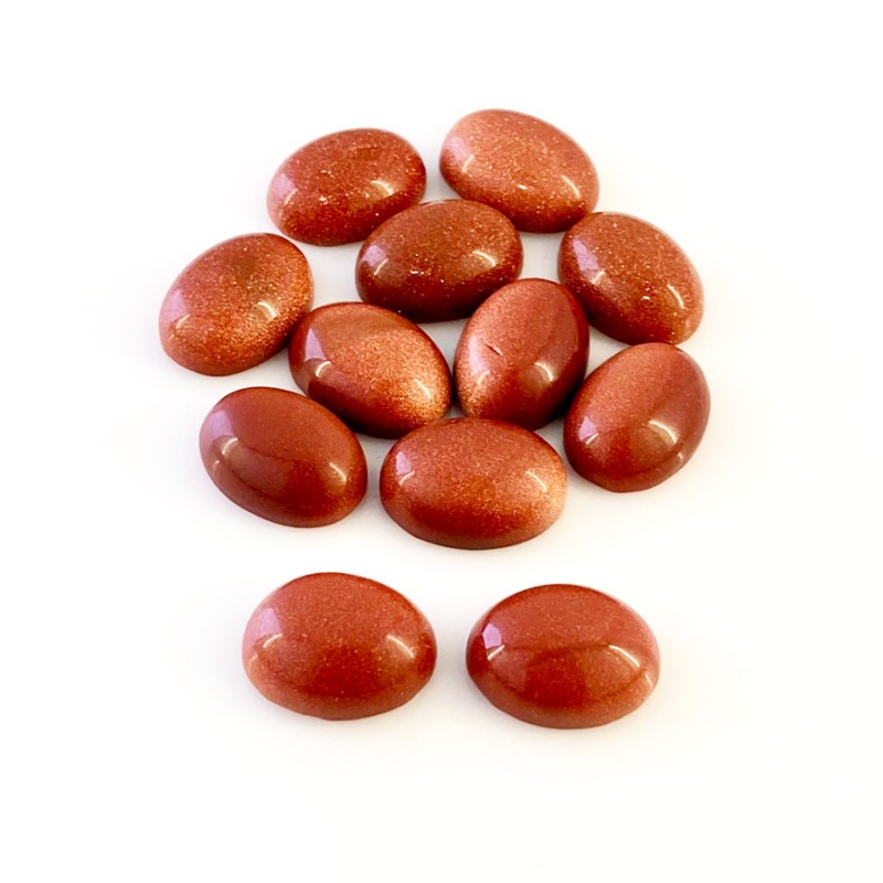 113.35 Cts. Sand Stone 16x12mm Smooth Oval Shape AAA Grade Cabochons Parcel - Total 12 Pcs.