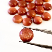 84 Cts. Sand Stone 11mm Smooth Round Shape AAA Grade Cabochons Parcel - Total 18 Pcs.