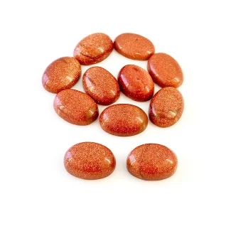 129.15 Cts. Sand Stone 18x13mm Smooth Oval Shape AAA Grade Cabochons Parcel - Total 11 Pcs.