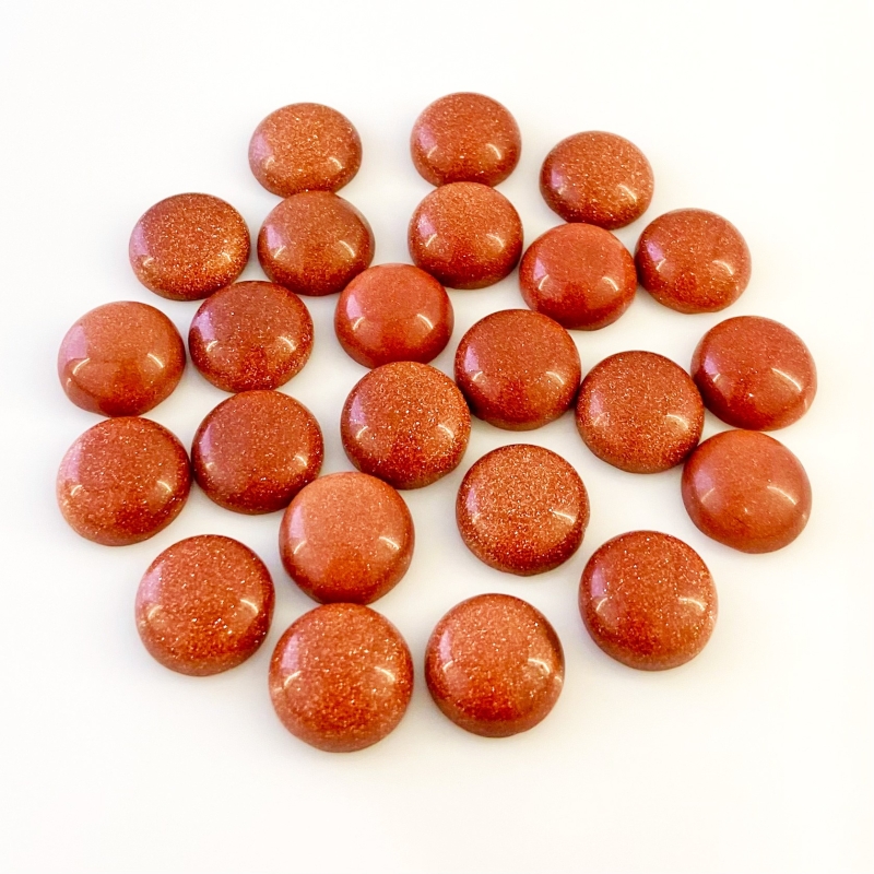 219 Cts. Sand Stone 14mm Smooth Round Shape AAA Grade Cabochons Parcel - Total 24 Pcs.