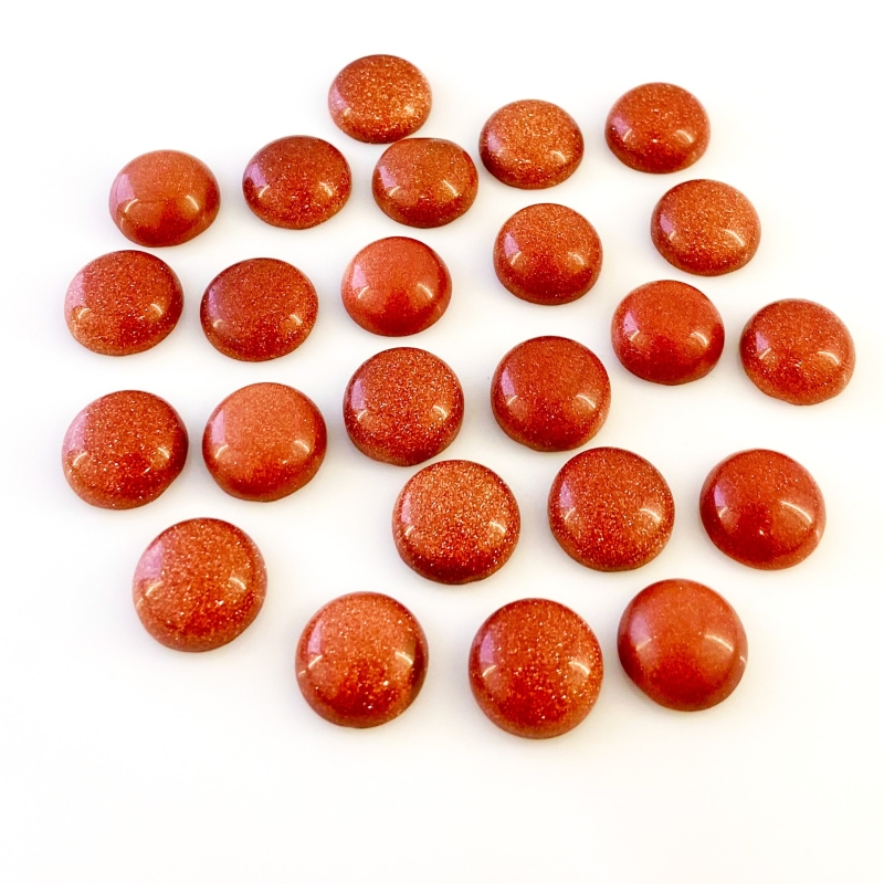 219 Cts. Sand Stone 14mm Smooth Round Shape AAA Grade Cabochons Parcel - Total 24 Pcs.