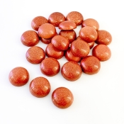 219 Cts. Sand Stone 14mm Smooth Round Shape AAA Grade Cabochons Parcel - Total 24 Pcs.