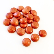 219 Cts. Sand Stone 14mm Smooth Round Shape AAA Grade Cabochons Parcel - Total 24 Pcs.