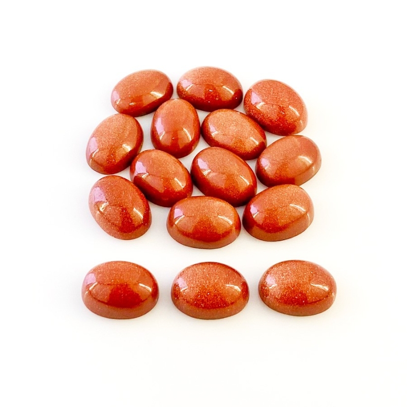 91.60 Cts. Sand Stone 13.5x10mm Smooth Oval Shape AAA Grade Cabochons Parcel - Total 15 Pcs.