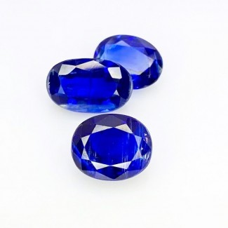 Kyanite Faceted Oval Shape A+ Grade Gemstone Parcel - 10.5x8-12.5x8mm - 3 Pc. - 13.47 Cts.
