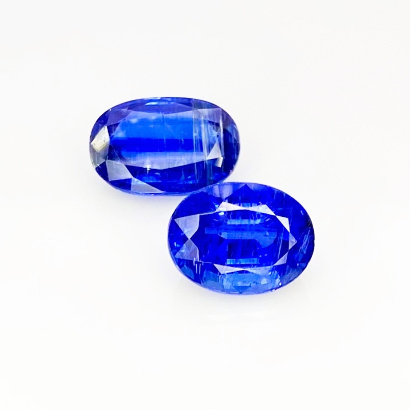 14.27 Cts. Kyanite 12.5x9.5-13.5x9.5mm Faceted Oval Shape A+ Grade Gemstones Parcel - Total 2 Pcs.