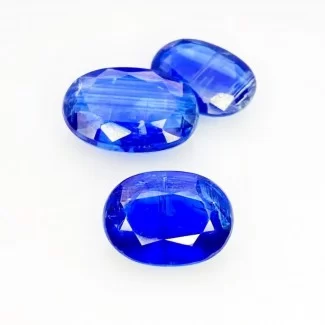 15.62 Cts. Kyanite 12x8-14x9.5mm Faceted Oval Shape A+ Grade Gemstones Parcel - Total 3 Pcs.