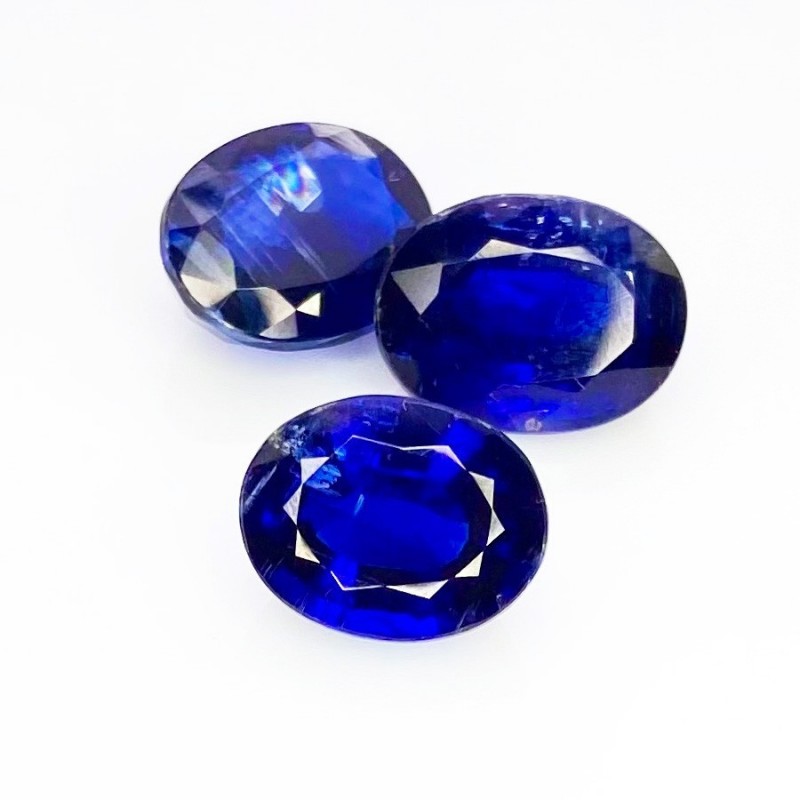 22.11 Cts. Kyanite 12x9.5-13x10mm Faceted Oval Shape A+ Grade Gemstones Parcel - Total 3 Pcs.