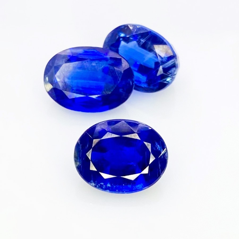 22.26 Cts. Kyanite 12.5x9-13x9.5mm Faceted Oval Shape A+ Grade Gemstones Parcel - Total 3 Pcs.