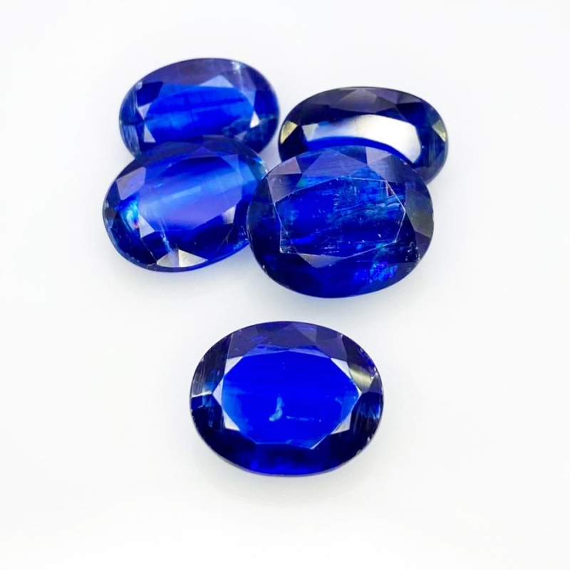25.98 Cts. Kyanite 11.5x8.5-12.5x10mm Faceted Oval Shape A+ Grade Gemstones Parcel - Total 5 Pcs.