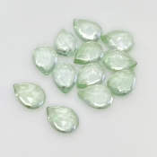 31.40 Carat Green Amethyst 11x8mm Rose Cut Pear Shape AAA Grade Cabochons Parcel - Total 12 Pcs.