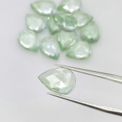 31.40 Carat Green Amethyst 11x8mm Rose Cut Pear Shape AAA Grade Cabochons Parcel - Total 12 Pcs.