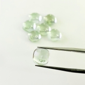 18.50 Carat Green Amethyst 8mm Smooth Square Cushion Shape AAA Grade Cabochons Parcel - Total 7 Pcs.