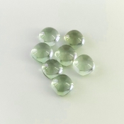 18.50 Carat Green Amethyst 8mm Smooth Square Cushion Shape AAA Grade Cabochons Parcel - Total 7 Pcs.