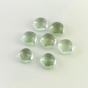 18.50 Carat Green Amethyst 8mm Smooth Square Cushion Shape AAA Grade Cabochons Parcel - Total 7 Pcs.
