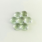 18.50 Carat Green Amethyst 8mm Smooth Square Cushion Shape AAA Grade Cabochons Parcel - Total 7 Pcs.