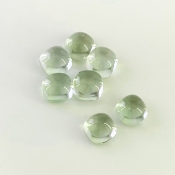 18.50 Carat Green Amethyst 8mm Smooth Square Cushion Shape AAA Grade Cabochons Parcel - Total 7 Pcs.