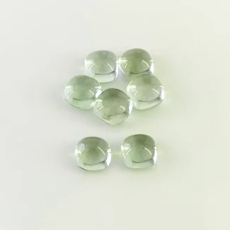 18.50 Carat Green Amethyst 8mm Smooth Square Cushion Shape AAA Grade Cabochons Parcel - Total 7 Pcs.