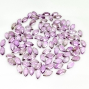 111.40 Carat Brazilian Amethyst 10x5mm Rose Cut Marquise Shape AA Grade Cabochons Parcel - Total 98 Pcs.
