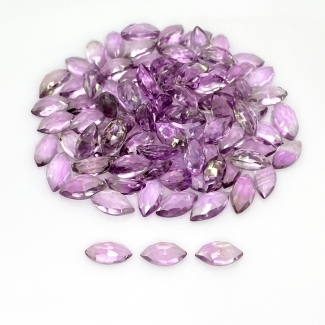 111.40 Carat Brazilian Amethyst 10x5mm Rose Cut Marquise Shape AA Grade Cabochons Parcel - Total 98 Pcs.