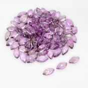 111.40 Carat Brazilian Amethyst 10x5mm Rose Cut Marquise Shape AA Grade Cabochons Parcel - Total 98 Pcs.
