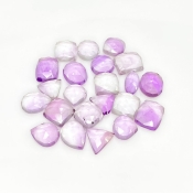92.55 Carat Pink Amethyst 10-12.5mm Rose Cut Mix Shape AA Grade Cabochons Parcel - Total 22 Pcs.