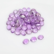 55.40 Carat Pink Amethyst 7x5mm Rose Cut Oval Shape AA Grade Cabochons Parcel - Total 60 Pcs.