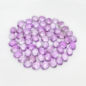 55.40 Carat Pink Amethyst 7x5mm Rose Cut Oval Shape AA Grade Cabochons Parcel - Total 60 Pcs.