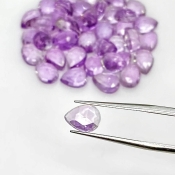 52 Carat Pink Amethyst 8x6mm Rose Cut Pear Shape AA Grade Cabochons Parcel - Total 40 Pcs.