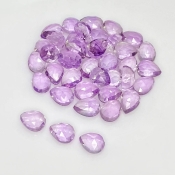 52 Carat Pink Amethyst 8x6mm Rose Cut Pear Shape AA Grade Cabochons Parcel - Total 40 Pcs.