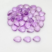 52 Carat Pink Amethyst 8x6mm Rose Cut Pear Shape AA Grade Cabochons Parcel - Total 40 Pcs.