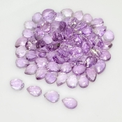 64.75 Carat Pink Amethyst 7x5mm Rose Cut Pear Shape AA Grade Cabochons Parcel - Total 80 Pcs.