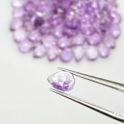 64.75 Carat Pink Amethyst 7x5mm Rose Cut Pear Shape AA Grade Cabochons Parcel - Total 80 Pcs.