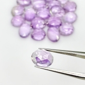 40.40 Carat Pink Amethyst 8.5x7-9x7mm Rose Cut Oval Shape AA Grade Cabochons Parcel - Total 20 Pcs.