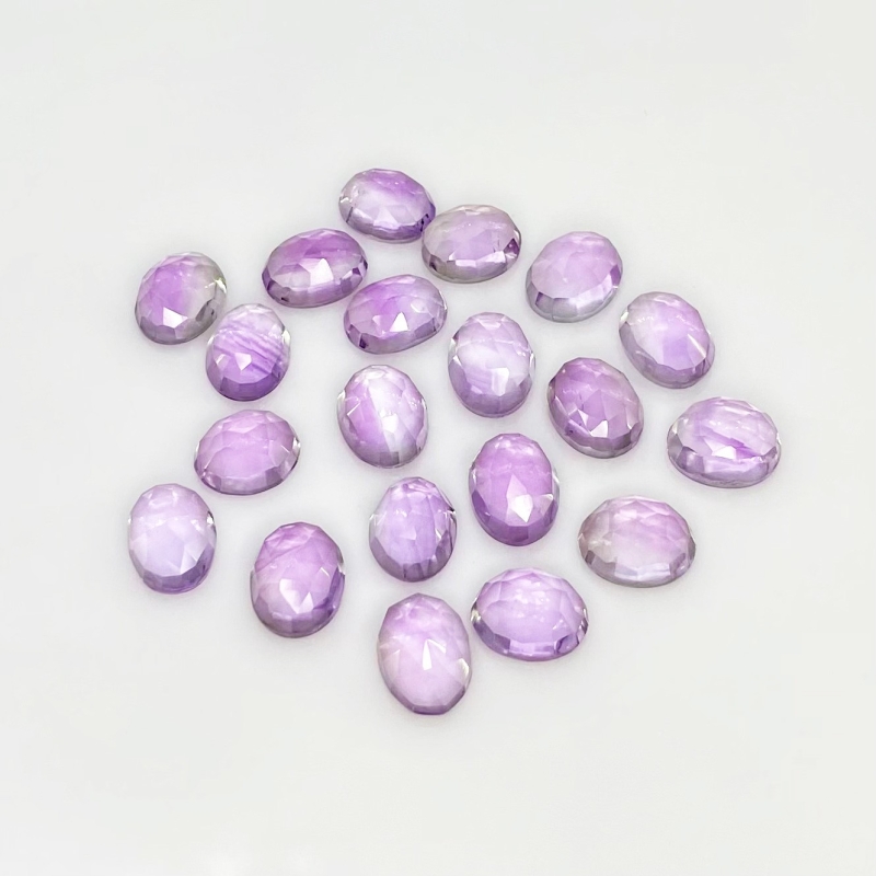 40.40 Carat Pink Amethyst 8.5x7-9x7mm Rose Cut Oval Shape AA Grade Cabochons Parcel - Total 20 Pcs.