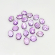 40.40 Carat Pink Amethyst 8.5x7-9x7mm Rose Cut Oval Shape AA Grade Cabochons Parcel - Total 20 Pcs.