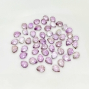 66.10 Carat Pink Amethyst 8x6mm Rose Cut Pear Shape AA Grade Cabochons Parcel - Total 51 Pcs.
