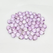 77.15 Carat Pink Amethyst 8x6mm Rose Cut Pear Shape AA Grade Cabochons Parcel - Total 60 Pcs.
