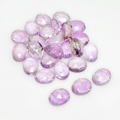 50.75 Carat Pink Amethyst 9x7mm Rose Cut Oval Shape AA Grade Cabochons Parcel - Total 25 Pcs.